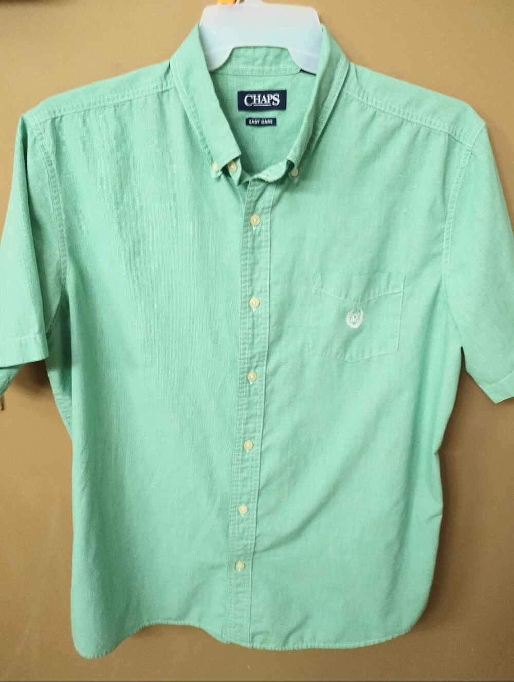 Chaps Men's Mint Green Short-Sleeve Button-Down Shirt Cat2